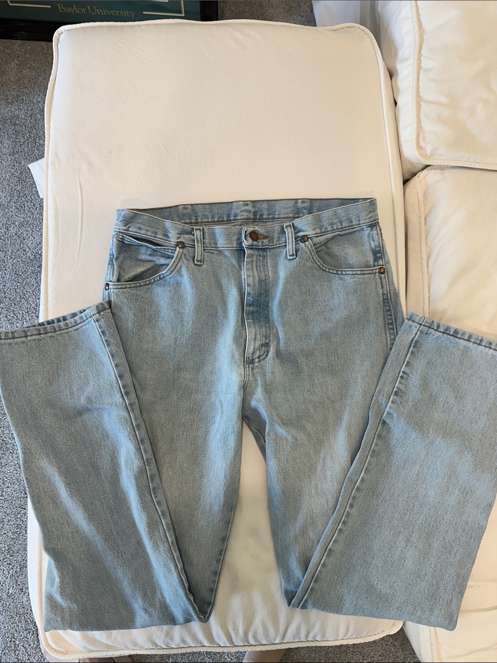 Wrangler Straight Boot Cut Jeans in Light Blue